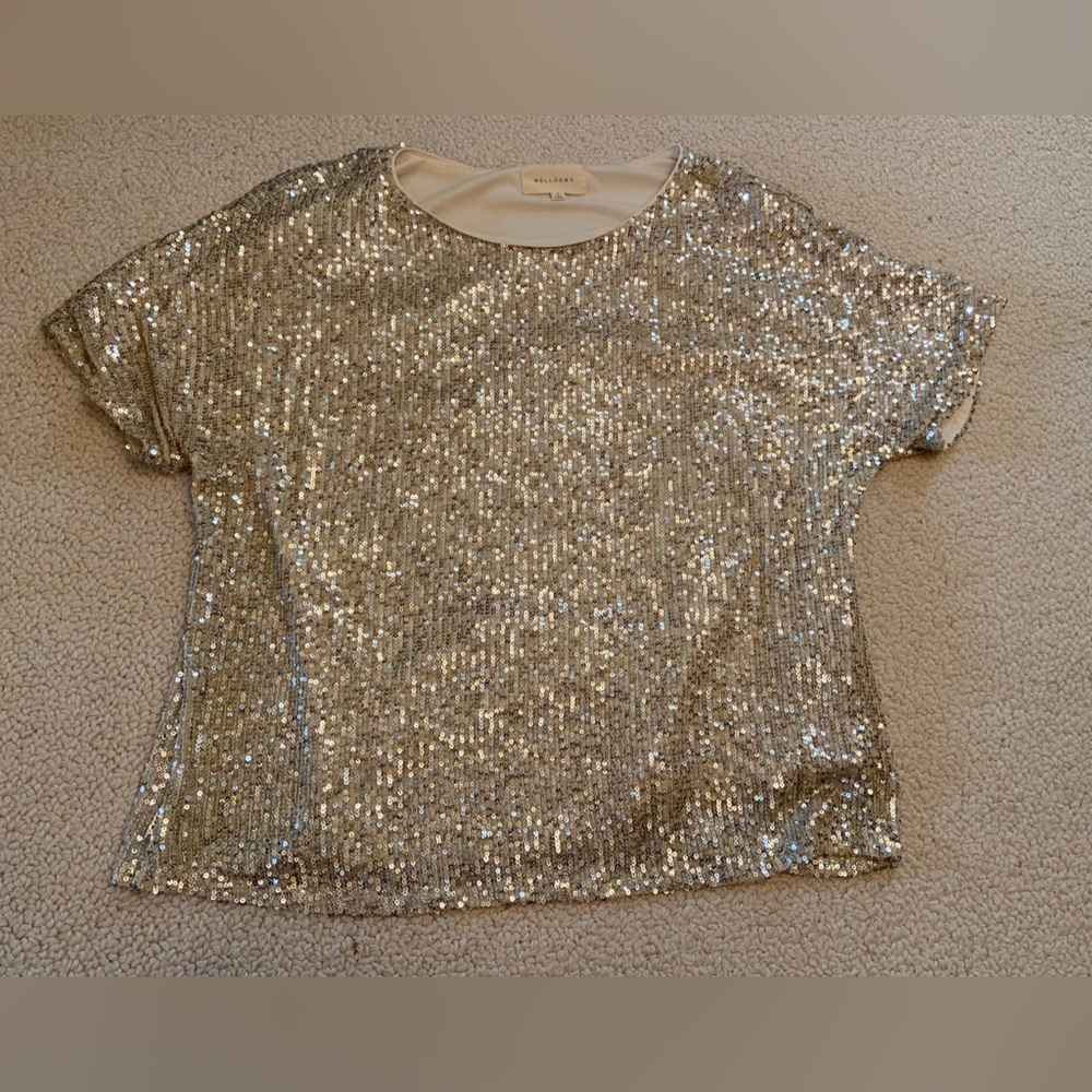 Champagne Sequin Women's Top